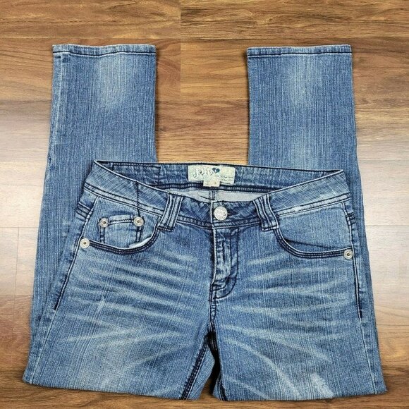 Jolt Brand Womens Blue Denim Distressed Skinny Jeans Size 5 (30x26) EUC - Picture 3 of 7